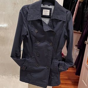 H&M Hooded Light Pea Coat -  Navy